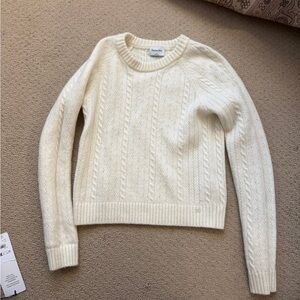 Aritzia Cream Sunday Best Cable Knit Sweater